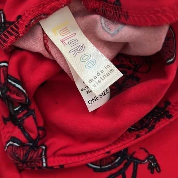 NEW!!! Bicycle OS leggings Lularoe Red - Picture 2 of 5